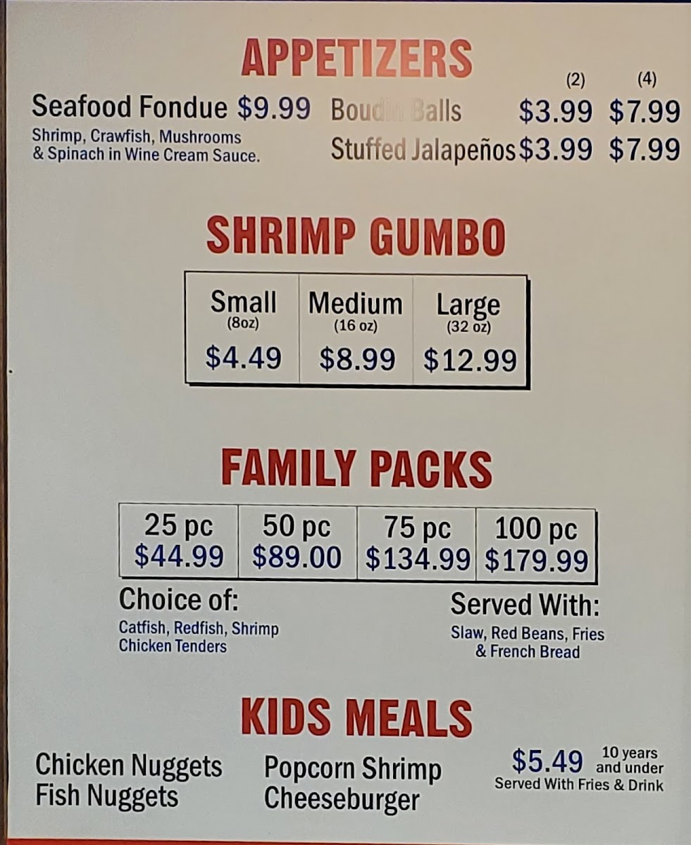 Louisiana Fish House Menu - Image 2
